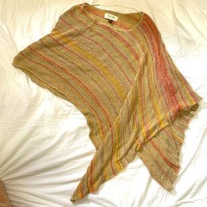 Asymmetrical beige and orange shawl